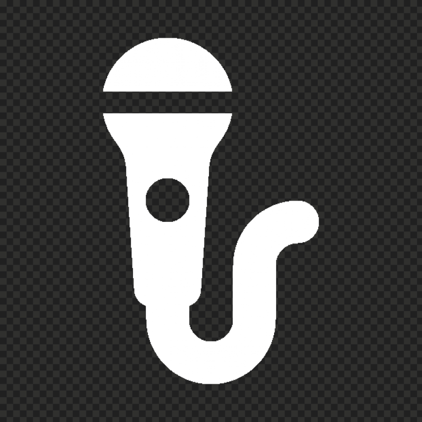 Microphone Voice Sound White Icon HD PNG