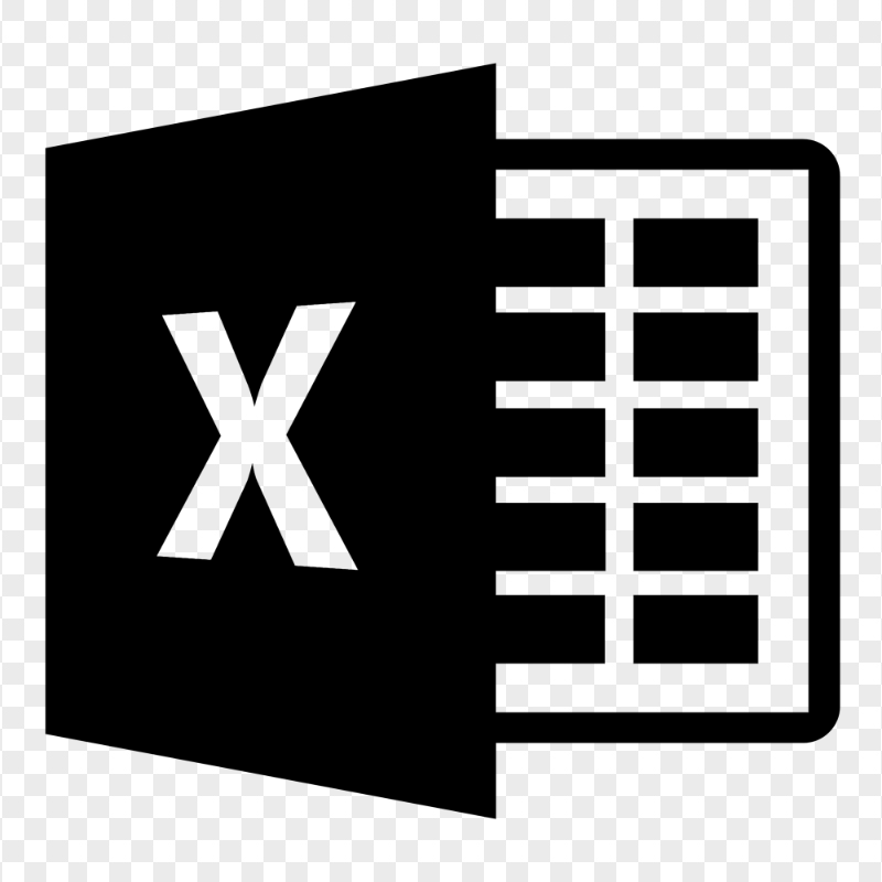 Microsoft Excel Black Logo HD PNG