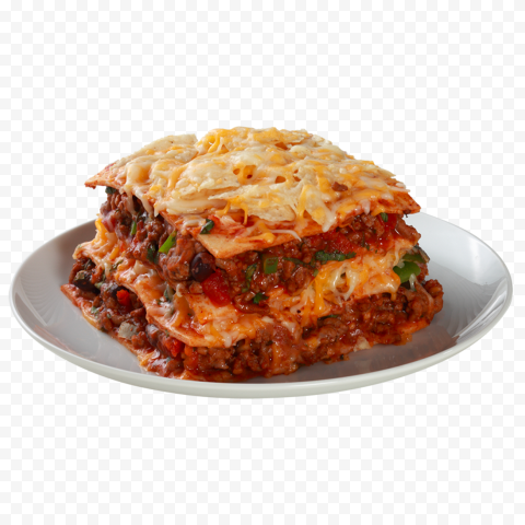 Minced Meat Lasagna Pasta Bolognese Plate HD PNG