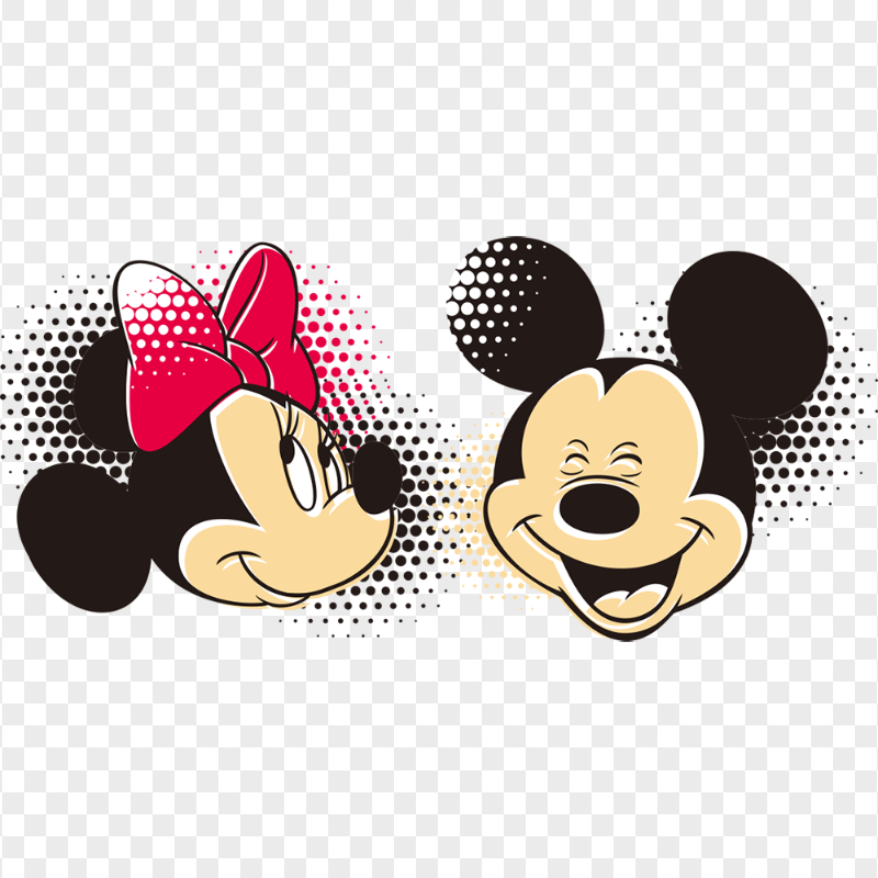 Minnie Mouse  And Mickey Mouse Faces PNG