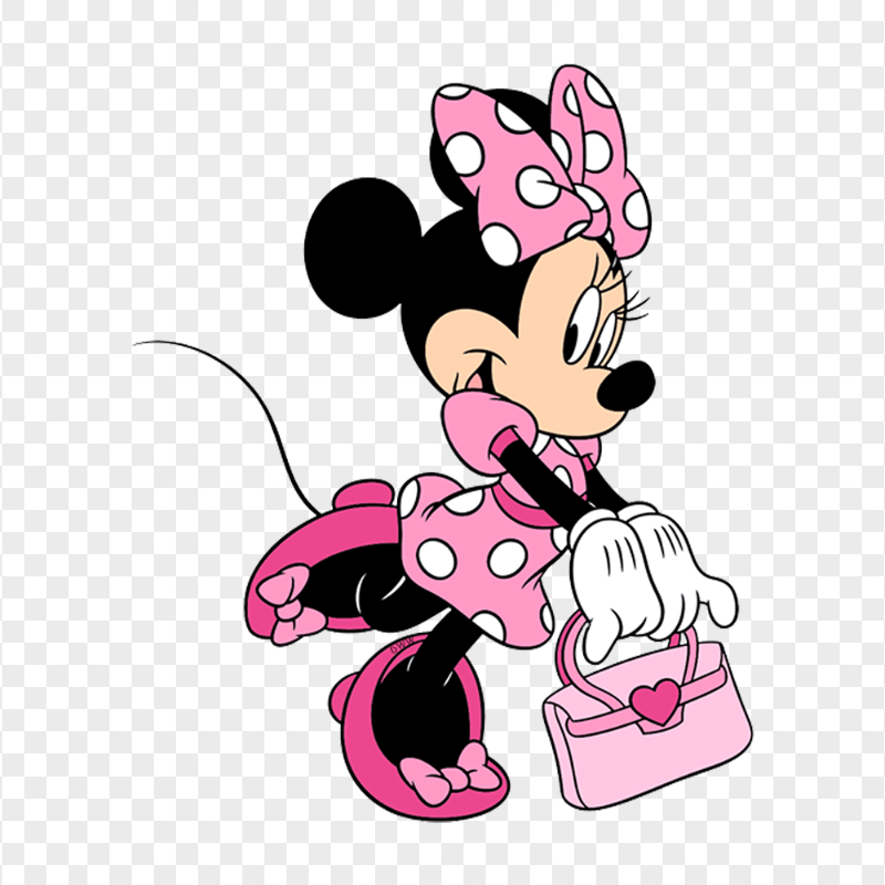 Minnie Mouse Holding Bag PNG Image