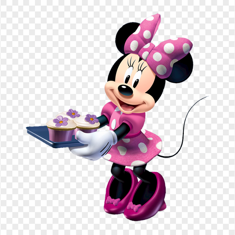 Minnie Mouse Holding Cake Image PNG