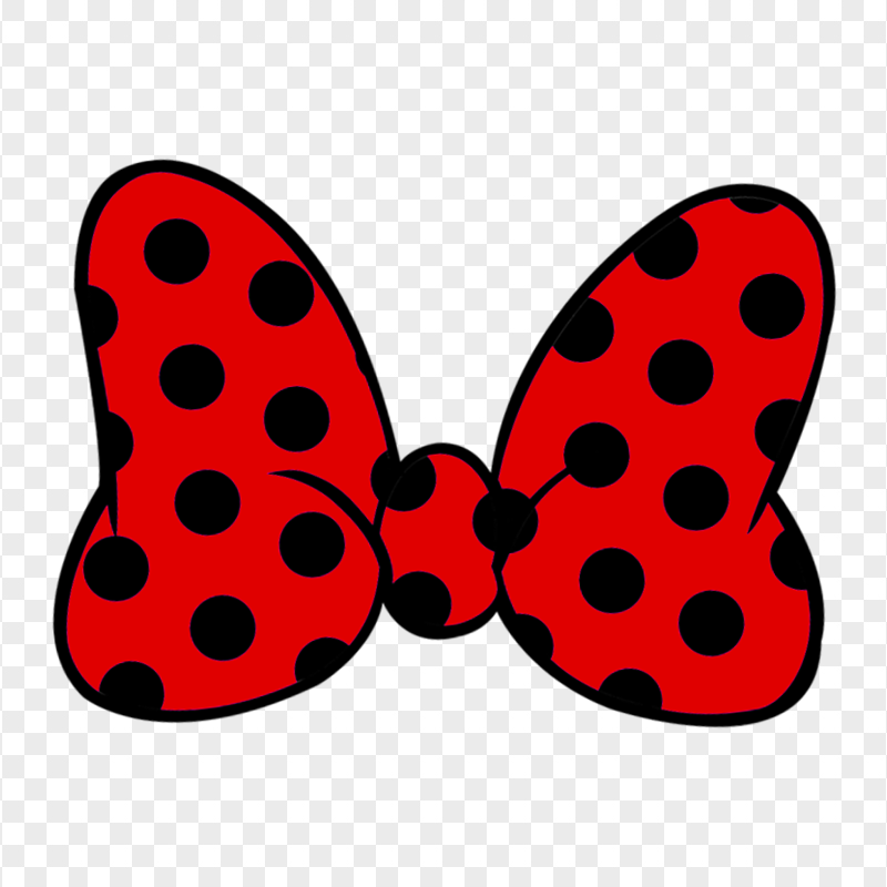 Minnie Mouse Red And Black Ribbon PNG