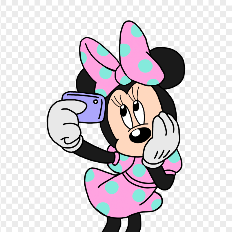 Minnie Mouse Selfie Camera Cartoon PNG Image