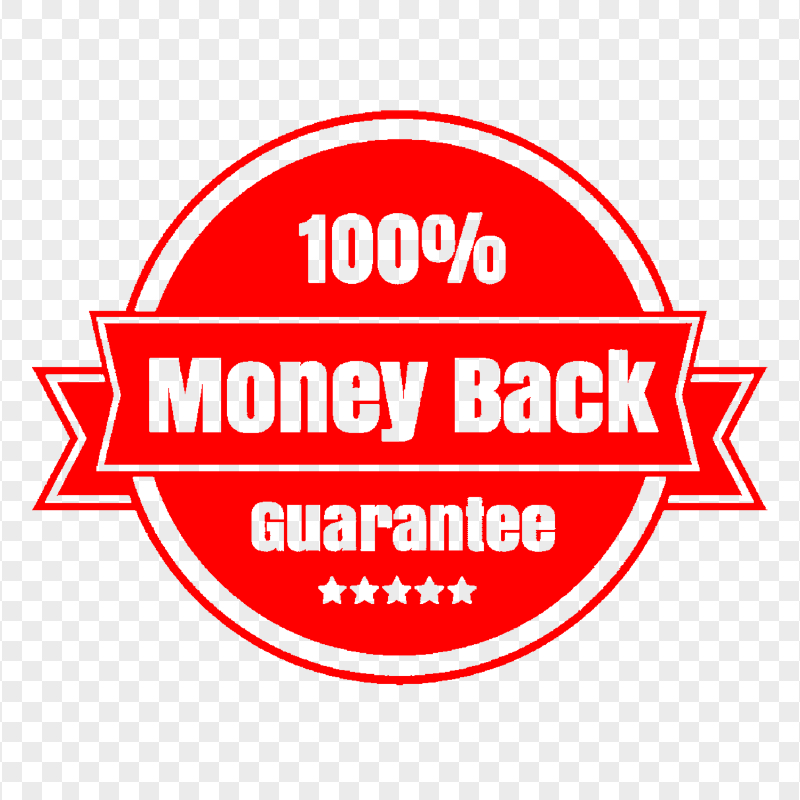 Money Back Guarantee Red Badge Label PNG IMG