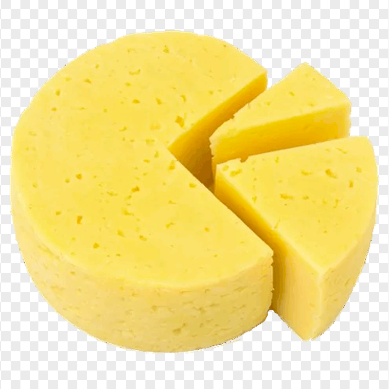 Montasio Cheese Wheel Top View PNG