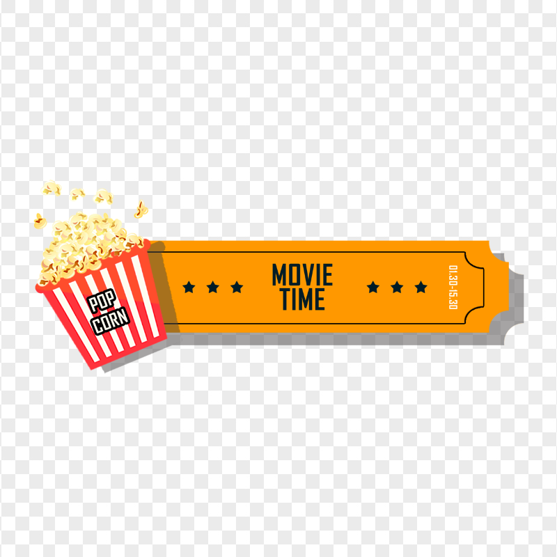 Movie Time Ticket Illustration Logo Sign PNG