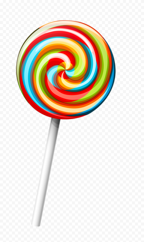 Multicolored Lollipop Candy Vector Illustration PNG