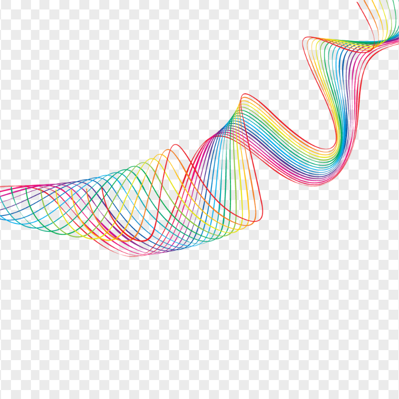 Multicolored Spiral Curve Lines Abstract HD PNG