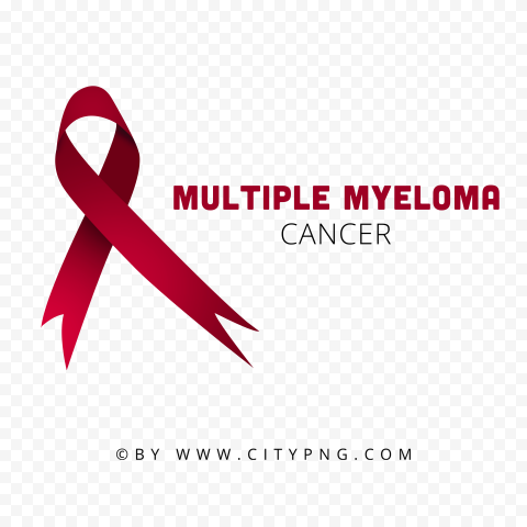 Multiple Myeloma Cancer Burgundy Ribbon Logo Sign PNG