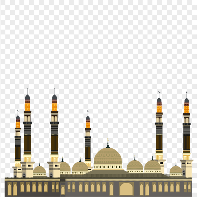 Muslim Arabic Mosque Masjid Vector Illustration