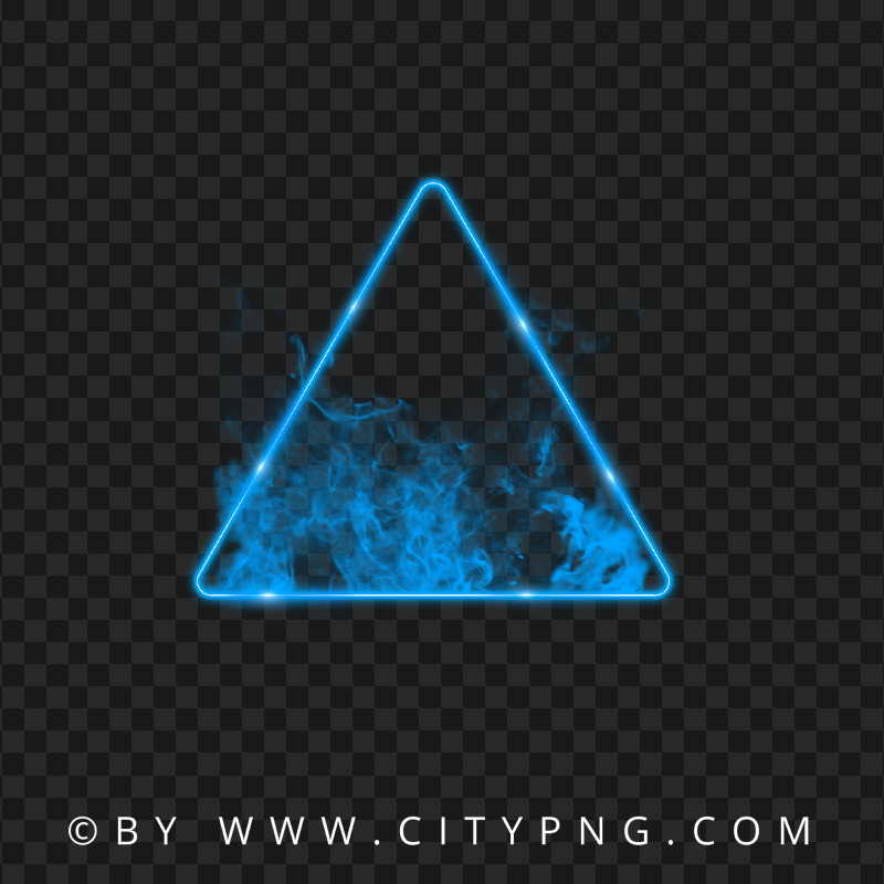 Neon Blue Triangle With Smoke PNG Image