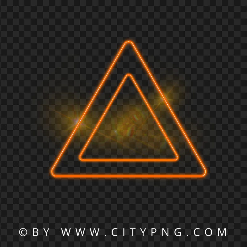 Neon Double Orange Triangle With Flare Effect PNG