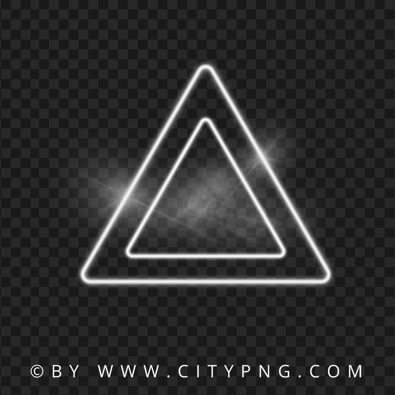 Neon Double White Triangle With Flare Effect HD PNG