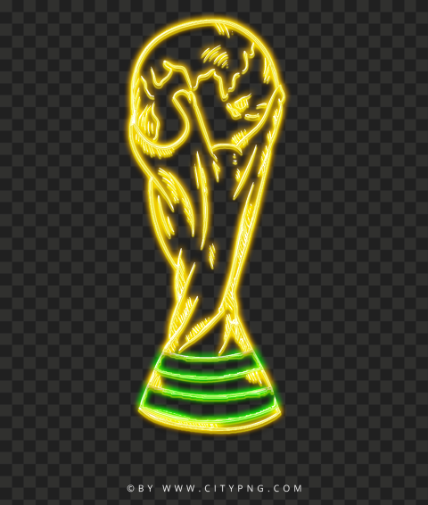 Neon Glowing World Cup Trophy HD PNG