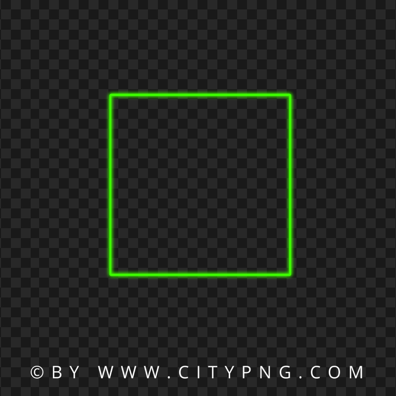 Neon Green Square Frame HD PNG