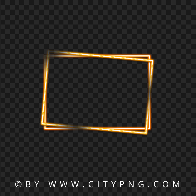 Neon Orange Double Frame FREE PNG