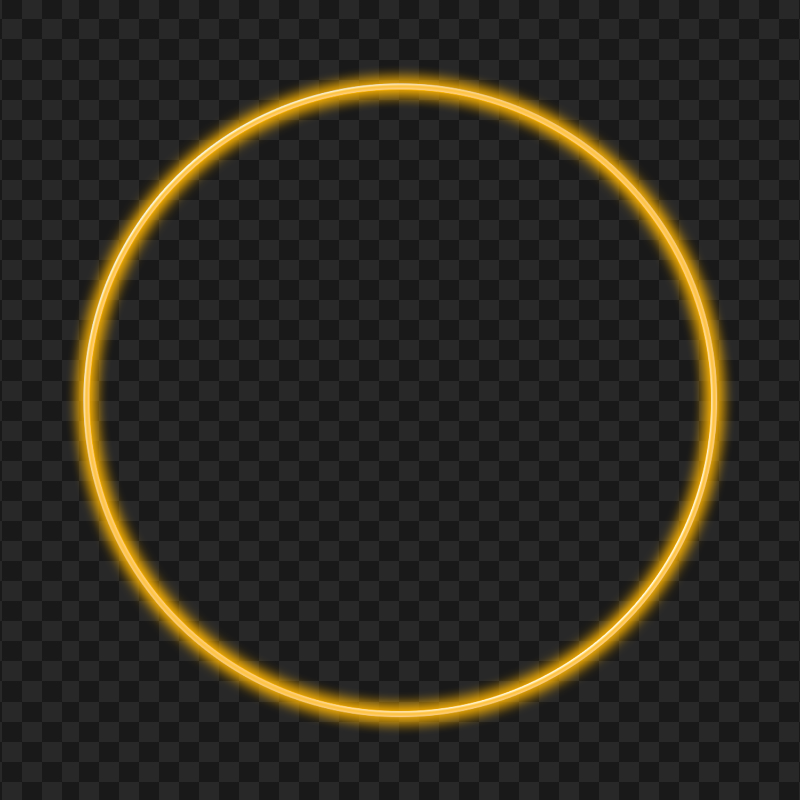 Neon Orange Glowing Circle PNG