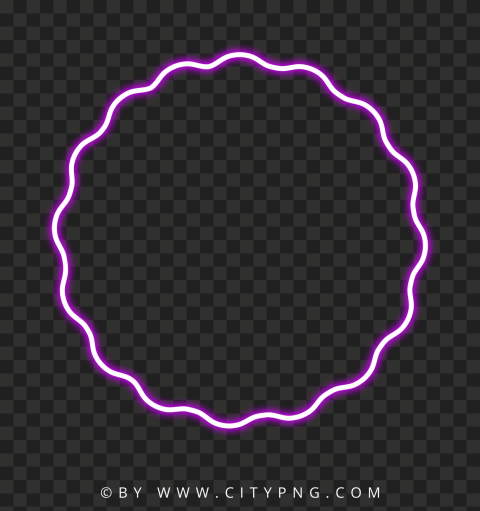 Neon Purple Wavy Circle Transparent PNG