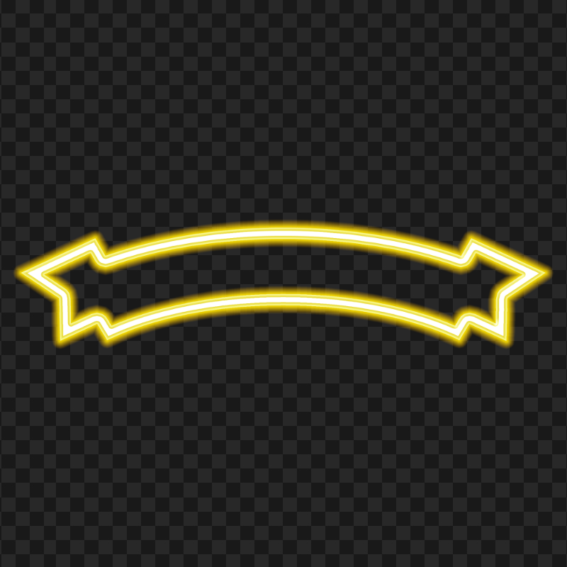 Neon Yellow Ribbon Banner PNG