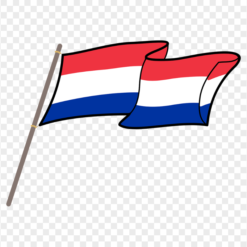 Netherlands Clipart Waving Flag On Pole FREE PNG