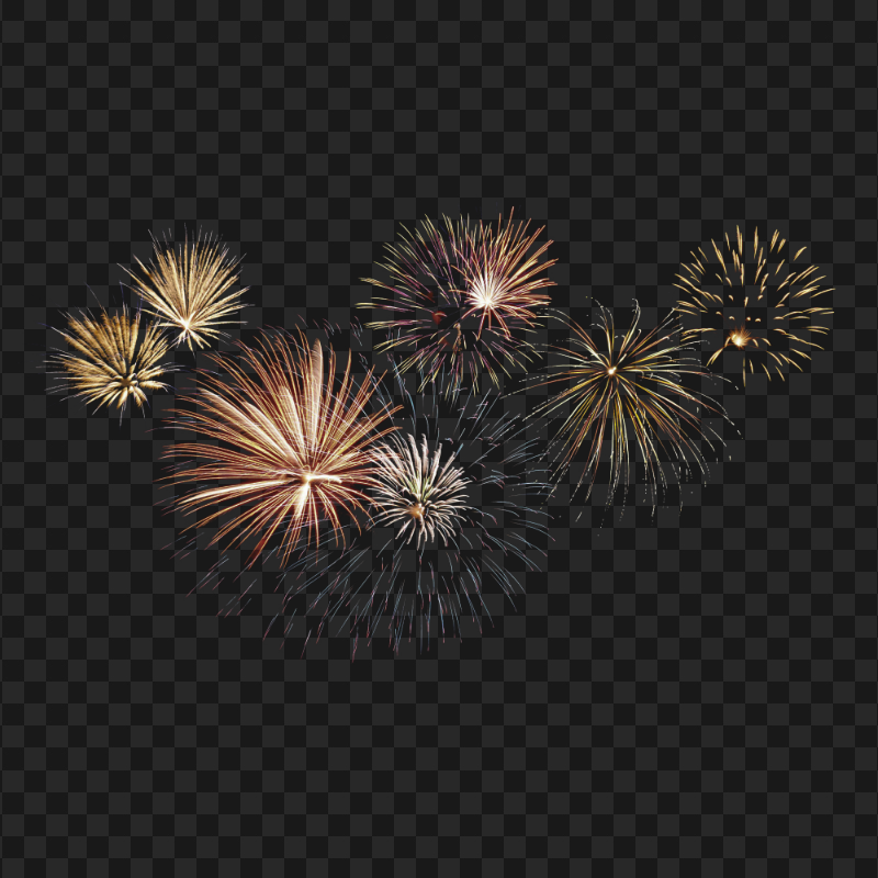 New Year Yellow Fireworks Celebration Download PNG