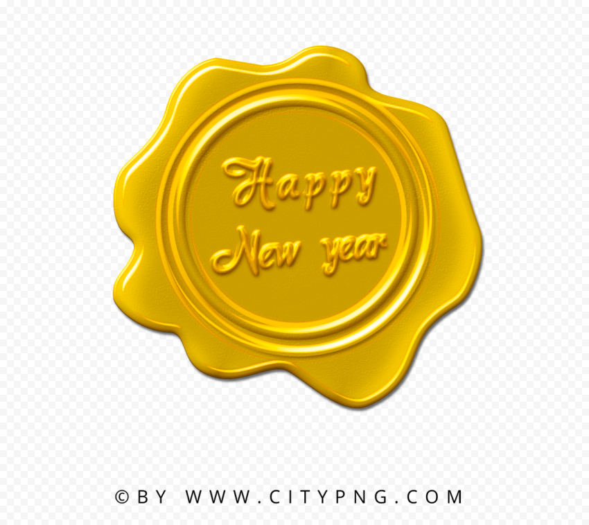 New Year Yellow Gold Seal Wax Stamp HD PNG Citypng