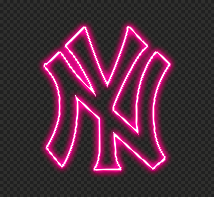 New York Yankees Pink Neon Logo PNG Image
