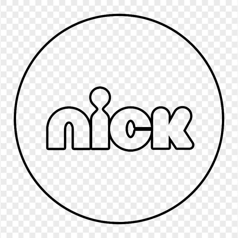 Nick Round Black Outline Logo Icon PNG