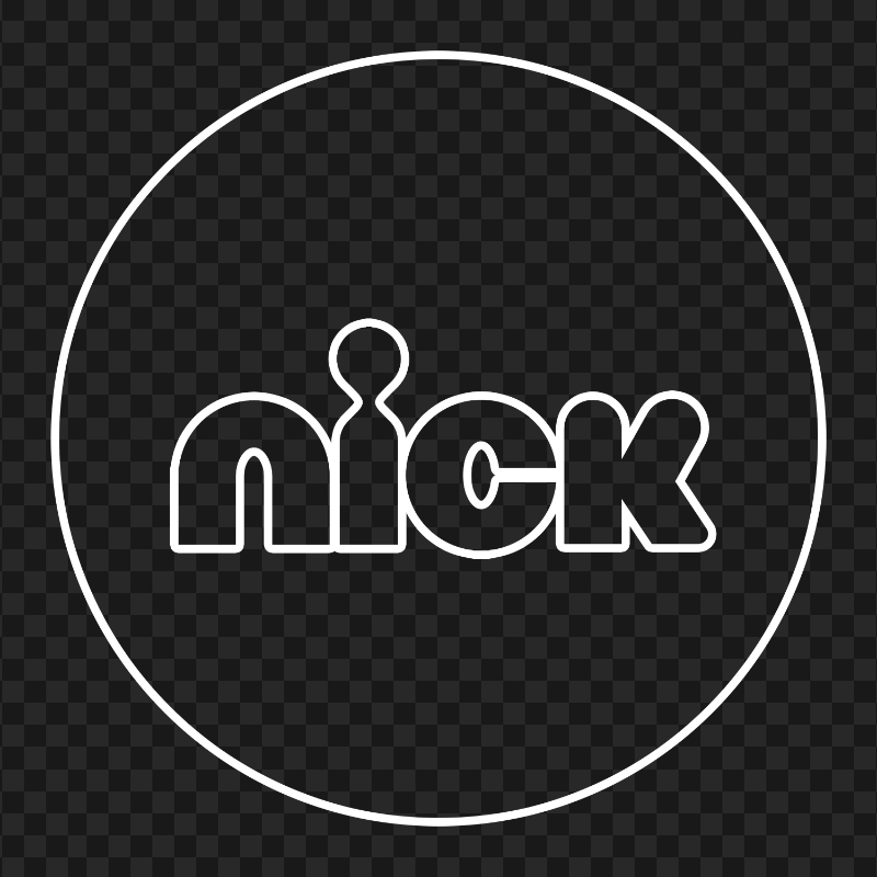 Nick Round White Outline Logo Icon