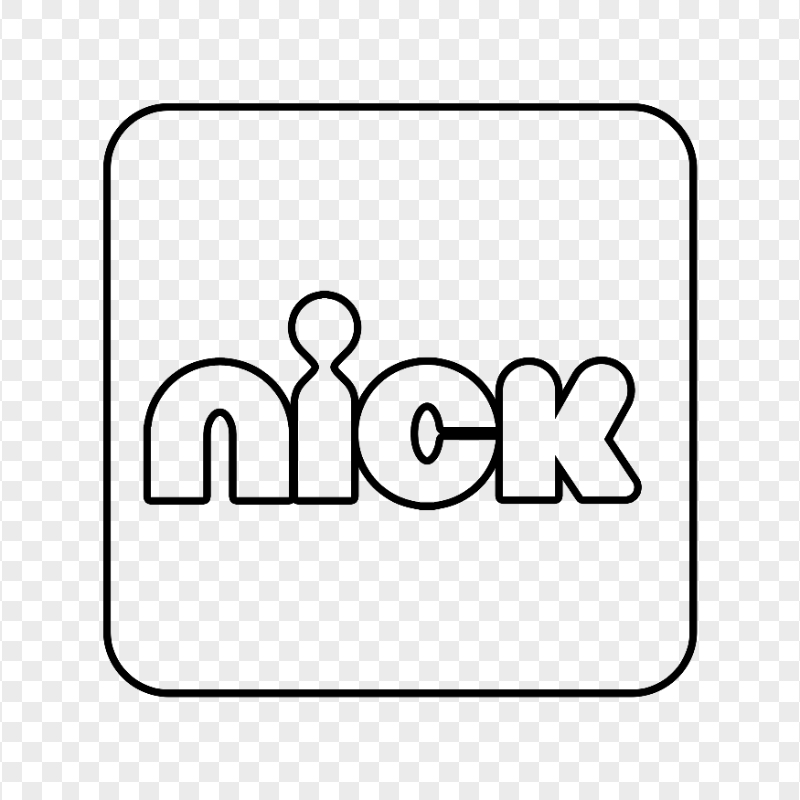 Nick Square Black Outline Logo Icon PNG