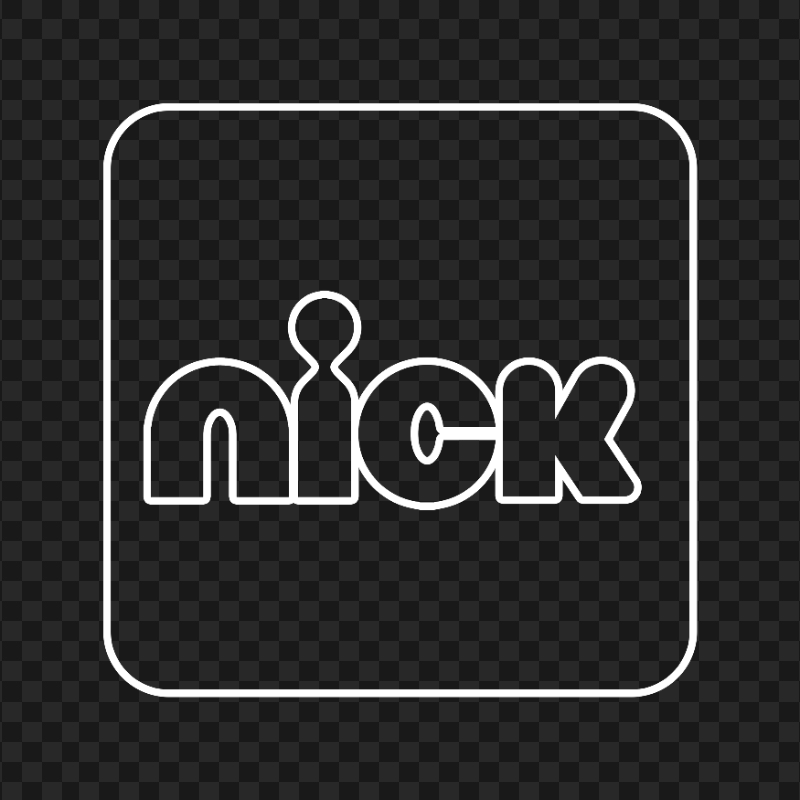 Nick Square White Outline Logo Icon PNG