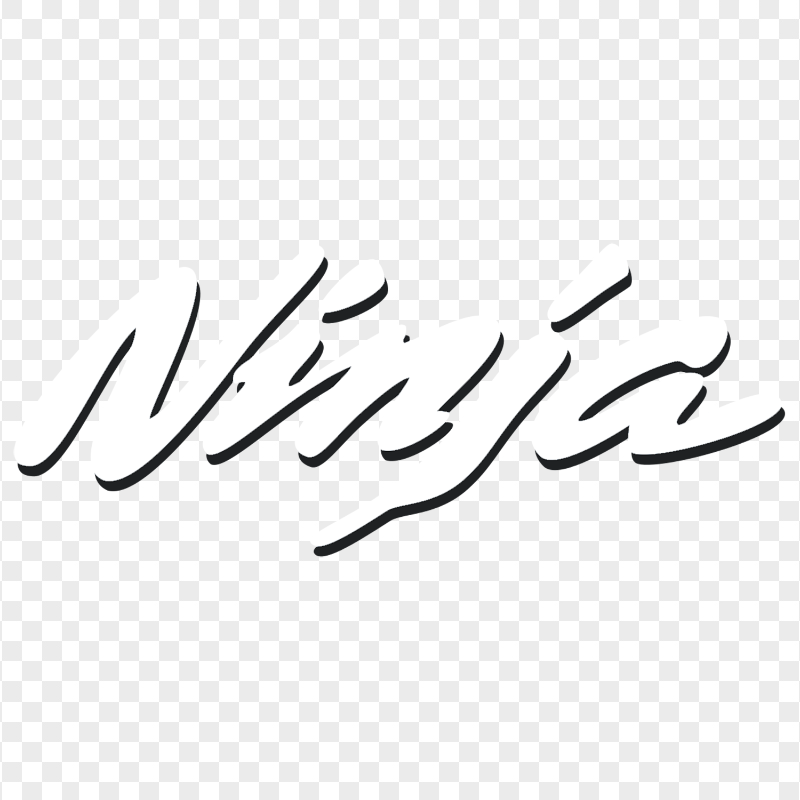 Ninja Kawasaki Black and White Logo Word Sign