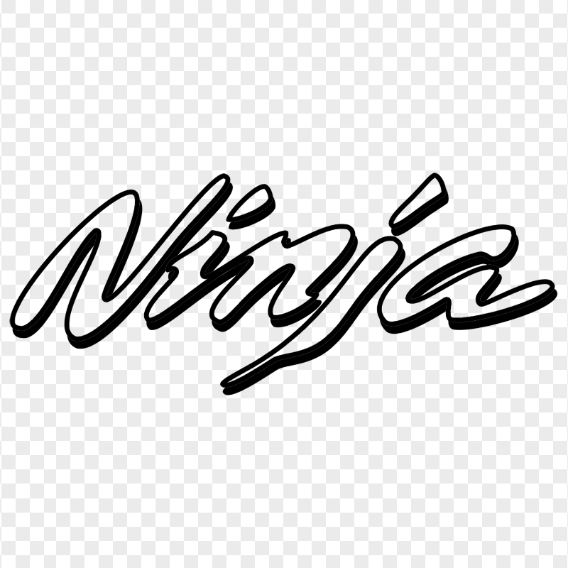 Ninja Kawasaki Black Outline Logo Sign