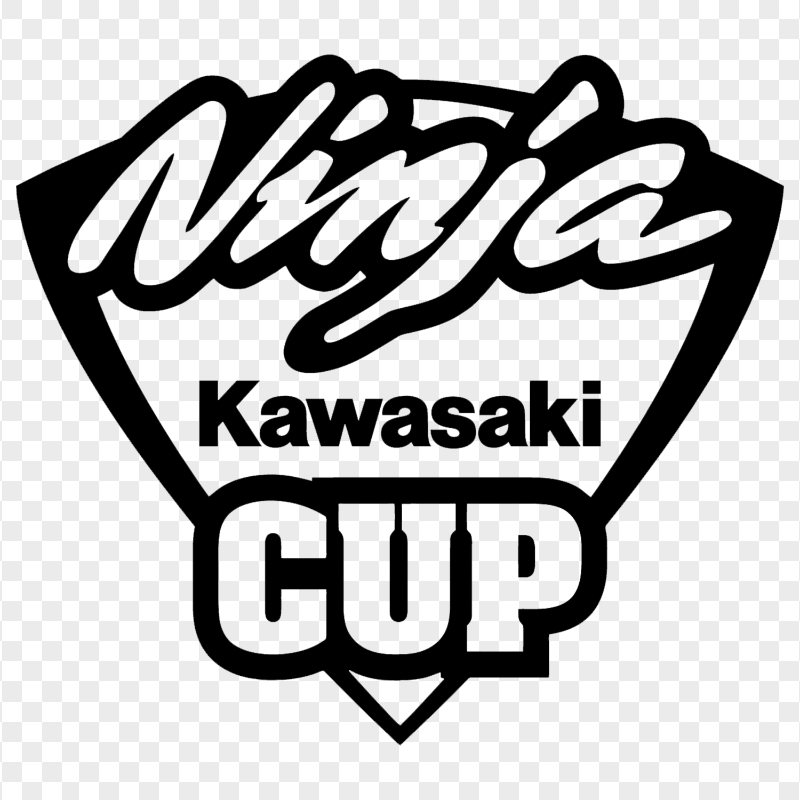 Ninja Kawasaki Cup Black Outline Logo PNG