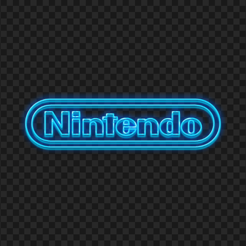 Nintendo Blue Neon Logo HD PNG