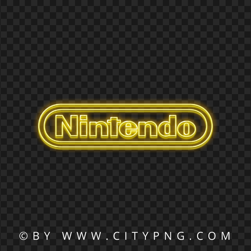 Nintendo Yellow Neon Logo Image PNG