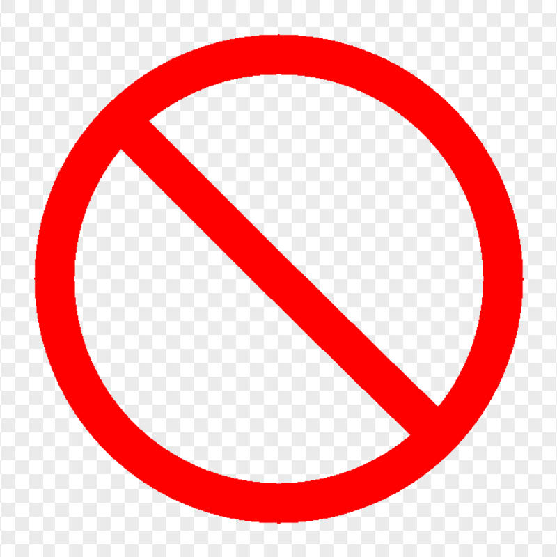 No Round Circle Symbol Sign Red Icon Download PNG