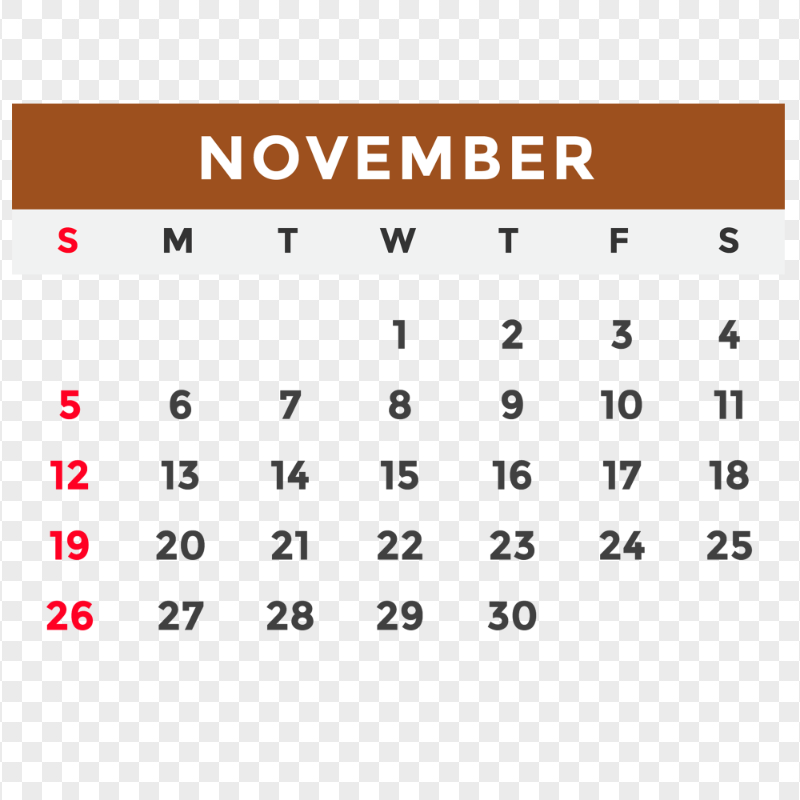 November 2023 Calendar PNG Image
