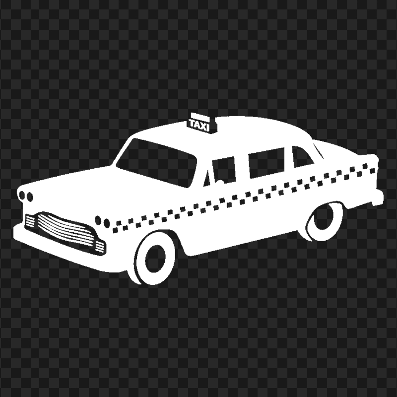NYC Taxi White Silhouette PNG Image