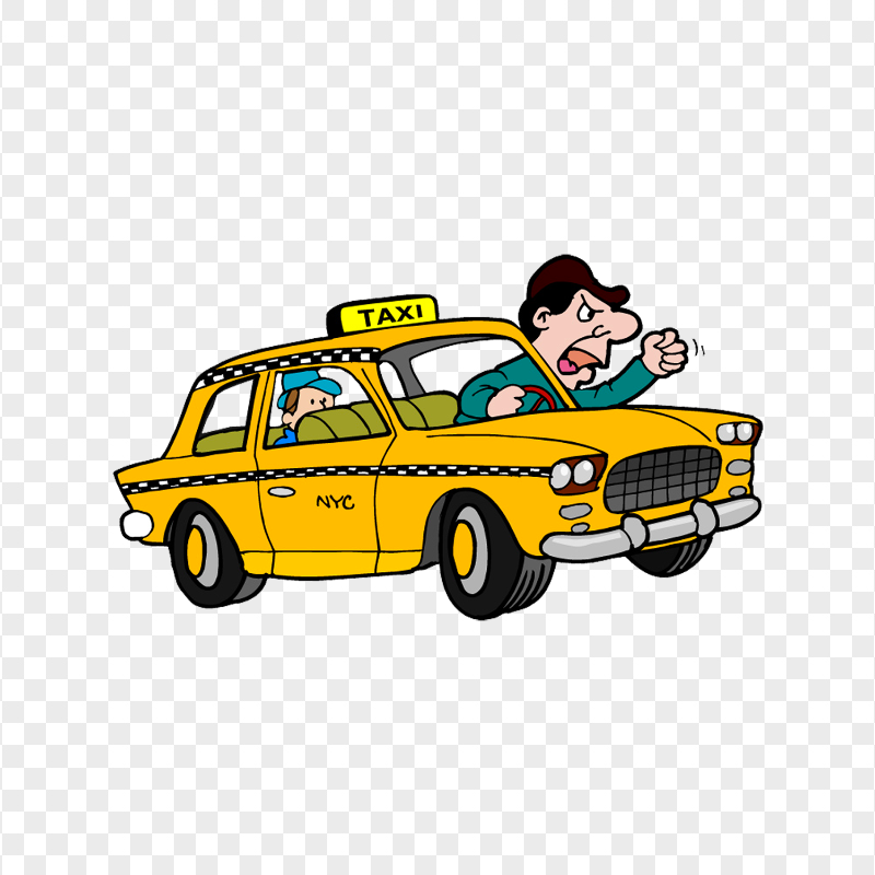 NYW Cartoon Angry Taxi Driver Image PNG