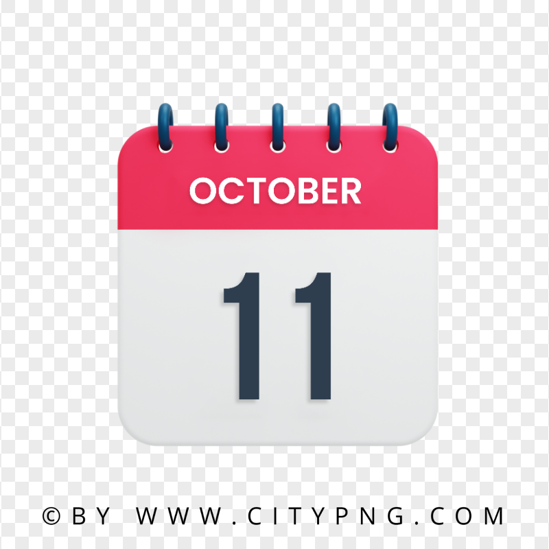 October 11th Date Vector Calendar Icon HD Transparent PNG