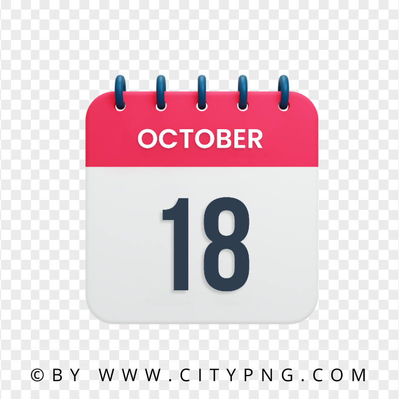 October 18th Date Icon Calendar HD Transparent PNG