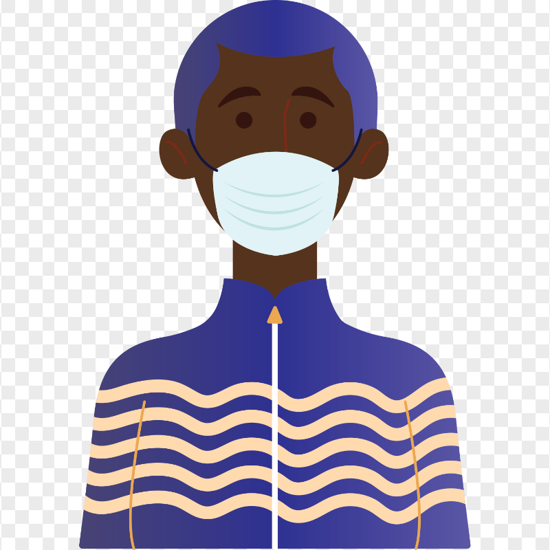 Old Man Wear Mask Coronavirus Clipart Vector