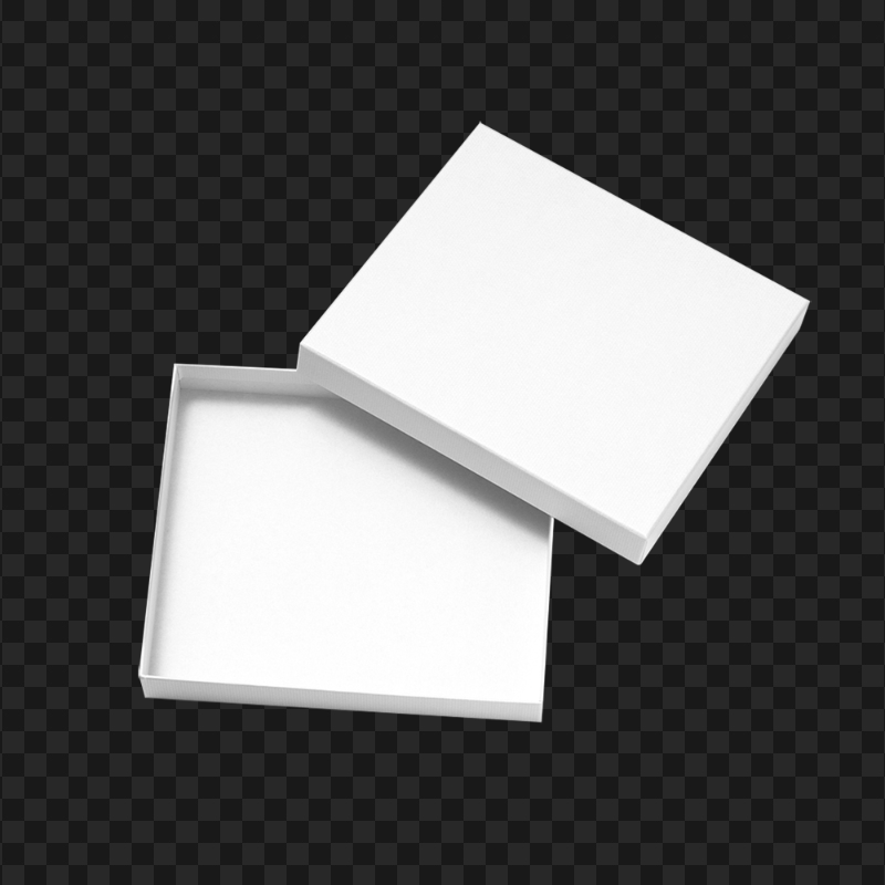 Open White Empty Gift Box Mockup HD PNG