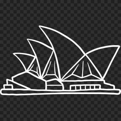 Opera House Sydney Outline White Icon PNG | Citypng