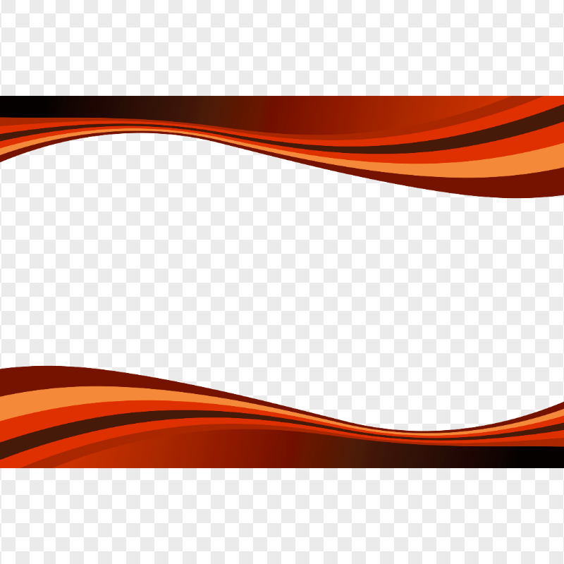 Orange Abstract Curved Lines Borders Frame Effect PNG