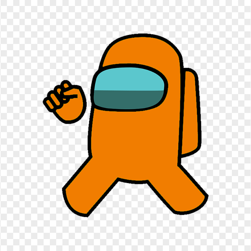 Orange Among Us Vector Character PNG