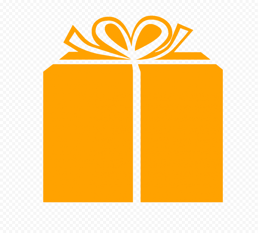 Orange Gift Box Bow Tie Icon PNG Image