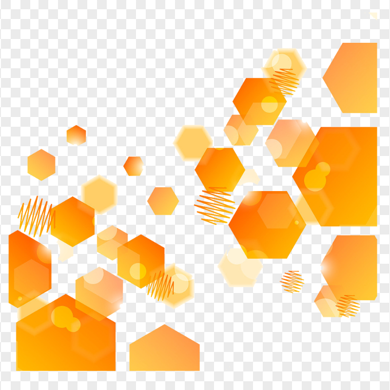 Orange Hexagon Shapes Abstract Background FREE PNG